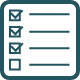 An icon showing a checklist.